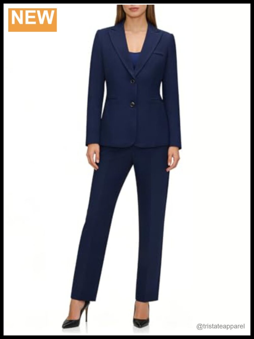 Women's 2 Piece Pantsuit Set Slim Fit Blazer & Straight Leg Pants Business